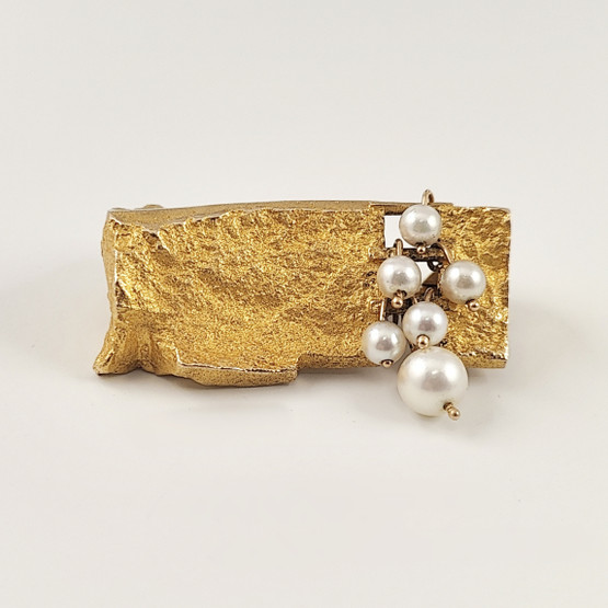 Lapponia | Björn Weckström | Valkea Terttu -Solki | Rintakoru Helmillä | 14k Kultaa -68