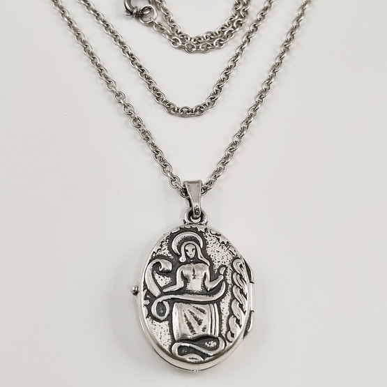 Kalevala Koru | Pohjanneito kaulakoru | Madonna medaljonki | Hopeaa -95