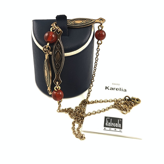 Kalevala koru | Karelia kääty | Kaulakoru | Karneolit |  Pronssia