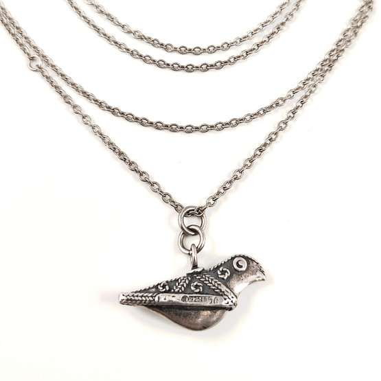 Kalevala Koru | (pieni) HATTULAN LINTU -Riipus | Kaulakoru | Hopeaa 