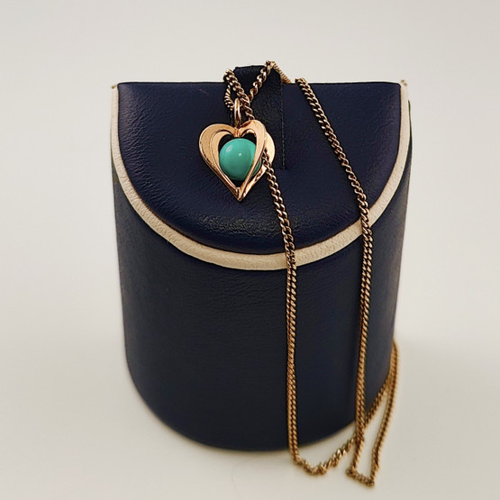 Kupittaan kulta oy | Elis Kauppi | pieni SYDÄN Riipus | Turkoosi-kivi | Kaulakoru 585 kultaa 