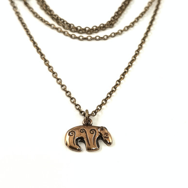 Kalevala koru | pieni KARHU Riipus | Kaulakoru | Pronssia