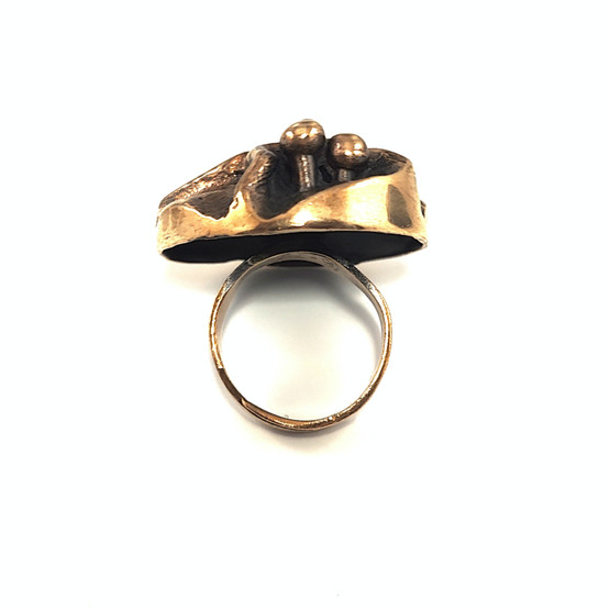 Valo-Koru | Hannu Ikonen |  todella näyttävä vintage SORMUS | Säädettävä koko | Pronssia