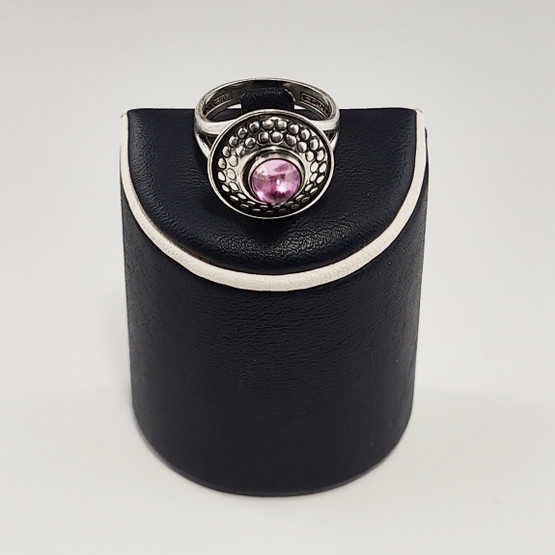 E.Granit & co.| Erik Granit |  vintage Sormus liilalla kivellä |  Hopeaa -67