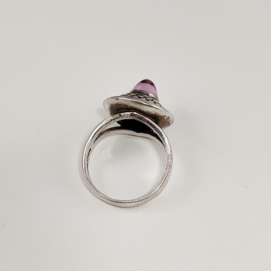 E.Granit & co.| Erik Granit |  vintage Sormus liilalla kivellä |  Hopeaa -67