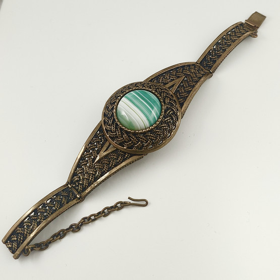 Turun Hopea oy | Pentti Sarpaneva | iso PUNOS rannekoru | Akaatti | Pronssia