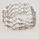 Kultateollisuus oy | Jorma Laine | 3-rivinen RUUTU rannekoru | Hopeaa -65