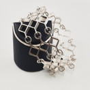 Kultateollisuus oy | Jorma Laine | 3-rivinen RUUTU rannekoru | Hopeaa -65