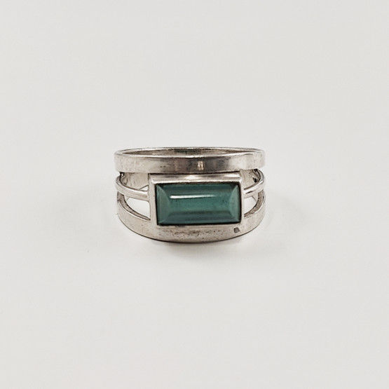 E.Granit & co.| Erik Granit |  vintage Sormus vihreällä kivellä | 813 Hopeaa -66