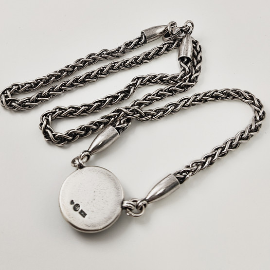 Kalevala Koru | Spektroliitti kääty | 50cm kaulakoru | Hopeaa