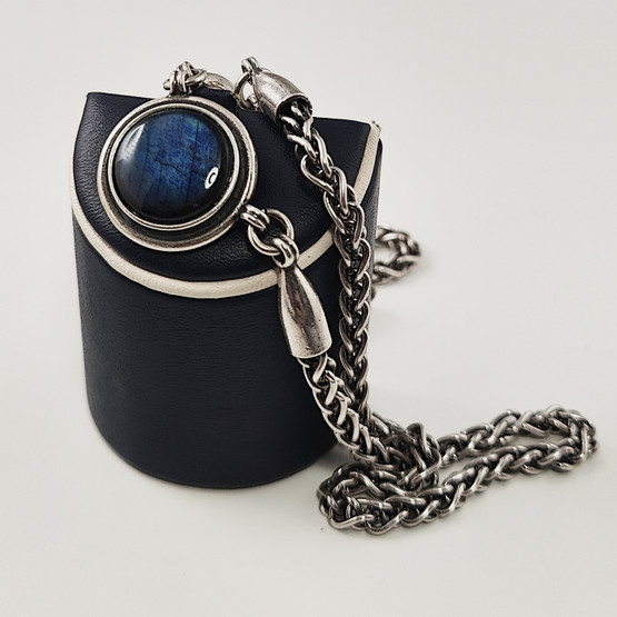 Kalevala Koru | Spektroliitti kääty | 50cm kaulakoru | Hopeaa