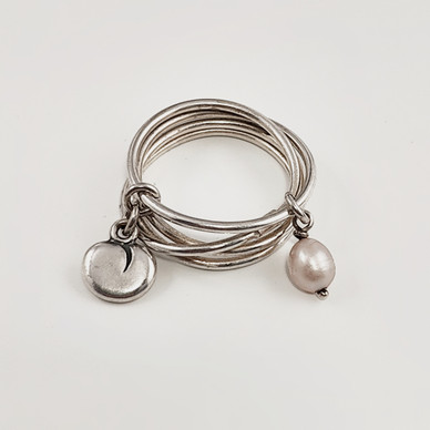 Kalevala Koru | Vanamo Sormus | Roosa helmi | 19mm | Hopeaa