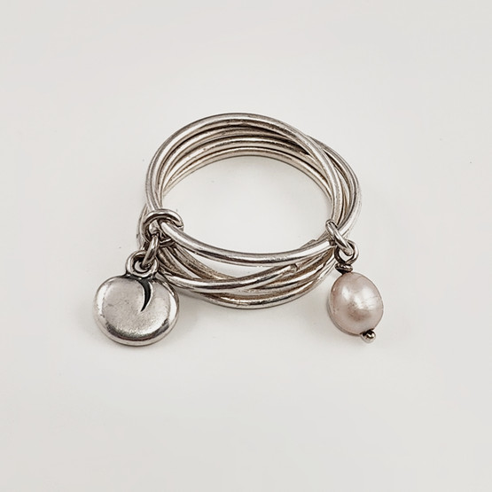 Kalevala Koru | Vanamo Sormus | Roosa helmi | 19mm | Hopeaa