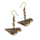Kalevala Jewelry |  ' Bird of Hattula' earrings | Bronze