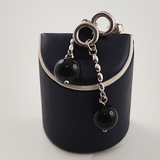 Kalevala jewelry | Desing by Mari Saari |' bubble' Earrings | onyx | Sterling