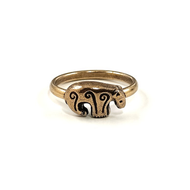 Kalevala Jewelry |  Finnish vintage BEAR Ring | 16.5mm | Bronze