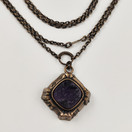 Turun Hopea oy | Pentti Sarpaneva | ´Kelo´ -Pendant | AMETHYST- necklace |  Bronze