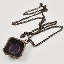 Turun Hopea oy | Pentti Sarpaneva | ´Kelo´ -Pendant | AMETHYST- necklace |  Bronze