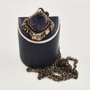 Turun Hopea oy | Pentti Sarpaneva | ´Kelo´ -Pendant | AMETHYST- necklace |  Bronze