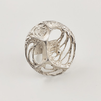 Goldsmiths Sten & Laine | Karl Laine | (big) SPIDER WEB Ring | 830 Silver -70