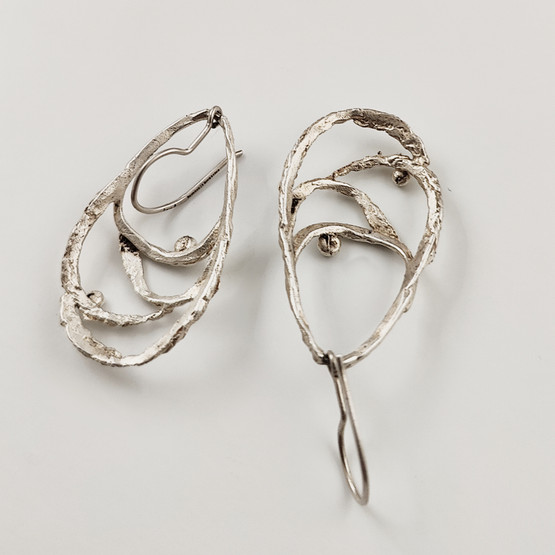 Goldsmiths Sten & Laine | Karl Laine |  Earrings | Finnish vintage jewelry | 830 SILVER -70