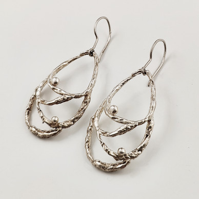Goldsmiths Sten & Laine | Karl Laine |  Earrings | Finnish vintage jewelry | 830 SILVER -70