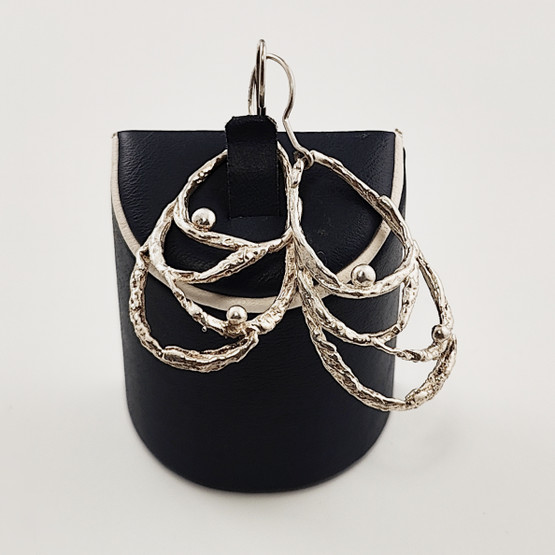 Goldsmiths Sten & Laine | Karl Laine |  Earrings | Finnish vintage jewelry | 830 SILVER -70