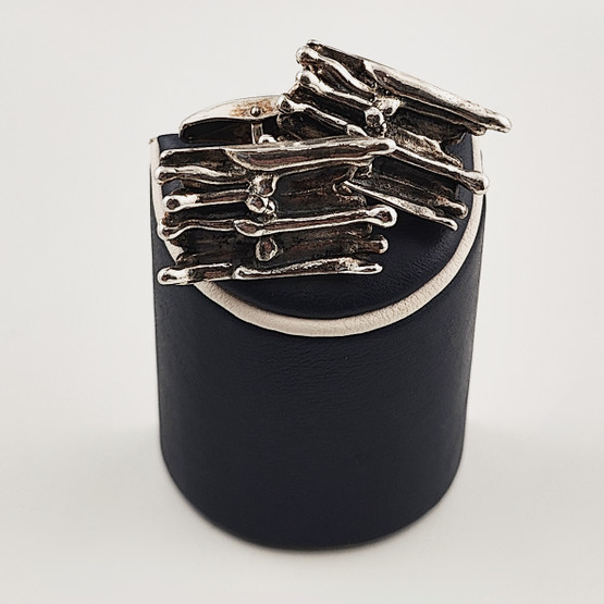 Turun hopea oy | Pentti Sarpaneva | Vintage  ´Bark / Kaarna´ Cufflinks |  Silver -75