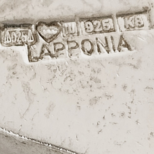 LAPPONIA | Björn Weckström | upea kääty | Kaulakoru | Hopeaa -87