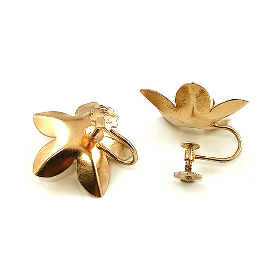 Kupittaan Kulta |  Elis Kauppi |  FLOWER Earrings | Screw locks | Gold-plated Sterling
