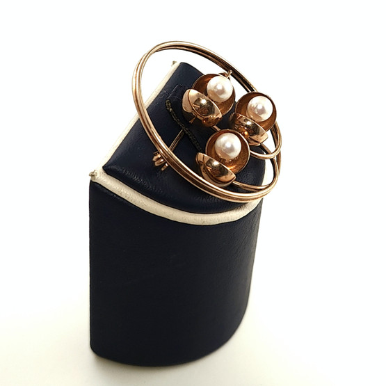 N.Westerback | Olli Aurinen | Pearls BROOCH | 585 Gold | -67