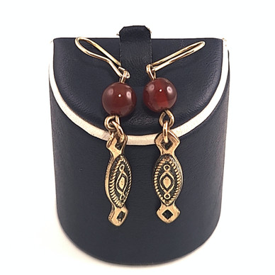 Kalevala Jewelry |  'KARELIA' earrings | Carnelian | Bronze