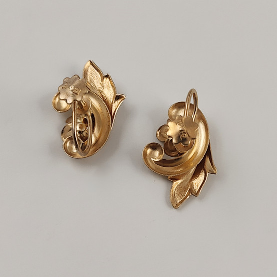 Finnish vintage FLOWER Earrings | Screw locks | Gold-plated Sterling