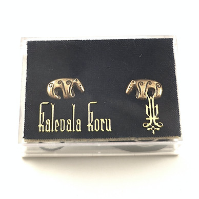 Kalevala Jewelry | Finnish vintage BEAR earrings  | Bronze