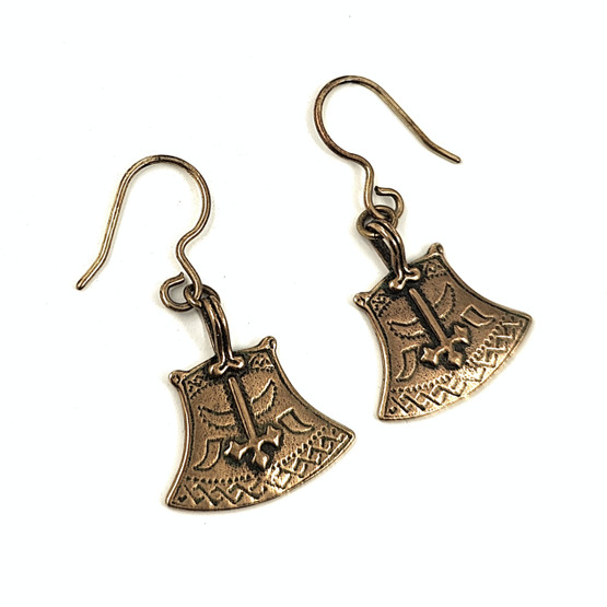 Kalevala Jewelry | (small) ´Ax of Kuusamo´ Earrings | Bronze
