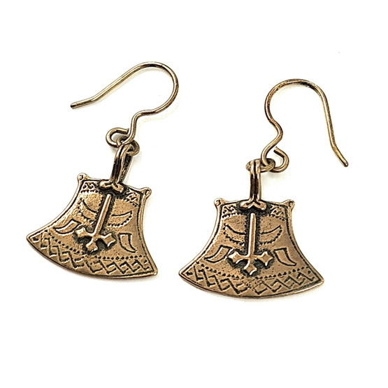 Kalevala Jewelry | (small) ´Ax of Kuusamo´ Earrings | Bronze