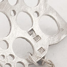 Liisa Vitali, todella näyttävä 4cm leveä 'Pitsi' Rannekoru, Hopeaa -74