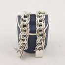 Ruotsi, 11mm leveä Bismark Rannekoru, Hopeaa