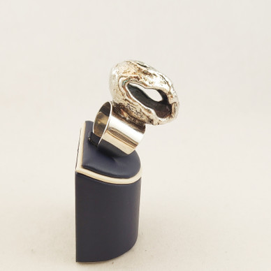 Jacob HULL Denmark,Brutalist Modernist Ring, Silver plated 70´s