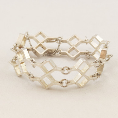 Jorma Laine, 2-lines ´RUUTU´bracelet, Silver -67