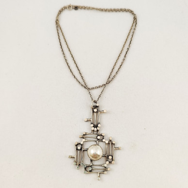 jorma Laine, ´Snow´pendant + chain, Silver -70