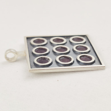 Jorma Laine, big Enameled Pendant, Silver -63