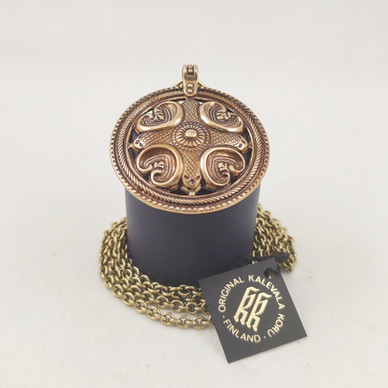 Kalevala Jewelry , (big) ´Räisälä´s´ Pendant + Chain , Bronze