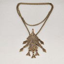 Kalevala Jewelry, ´Uhtua´s Bird´-Brooch / Pendant + Chain, Bronze