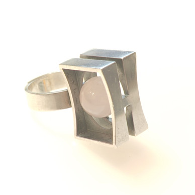 Elis Kauppi, Rose quartz -Ring , Sterling