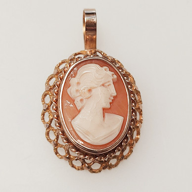 AKT / Tammen koru, Camé Riipus , 14k Kultaa