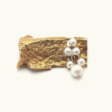 Lapponia,Björn Weckström,  Valkea Terttu -Solki, Rintakoru Helmillä , 14k Kultaa -65