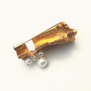 Lapponia,Björn Weckström,  Valkea Terttu -Solki, Rintakoru Helmillä , 14k Kultaa -65