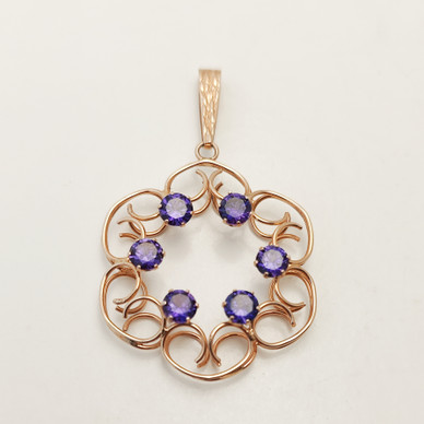 UH/ Urpo Hakala tmi, Riipus liiloilla kivillä, 14k Kultaa -74