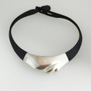 Lapponia, Design Paul Haavgaard, kaulakoru , Nahkaa + Hopeaa -88